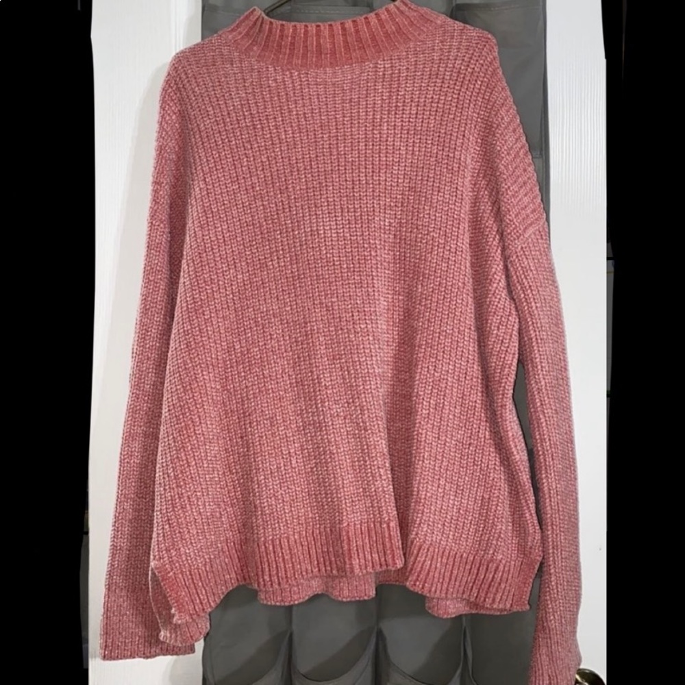 Pink chenille sweater